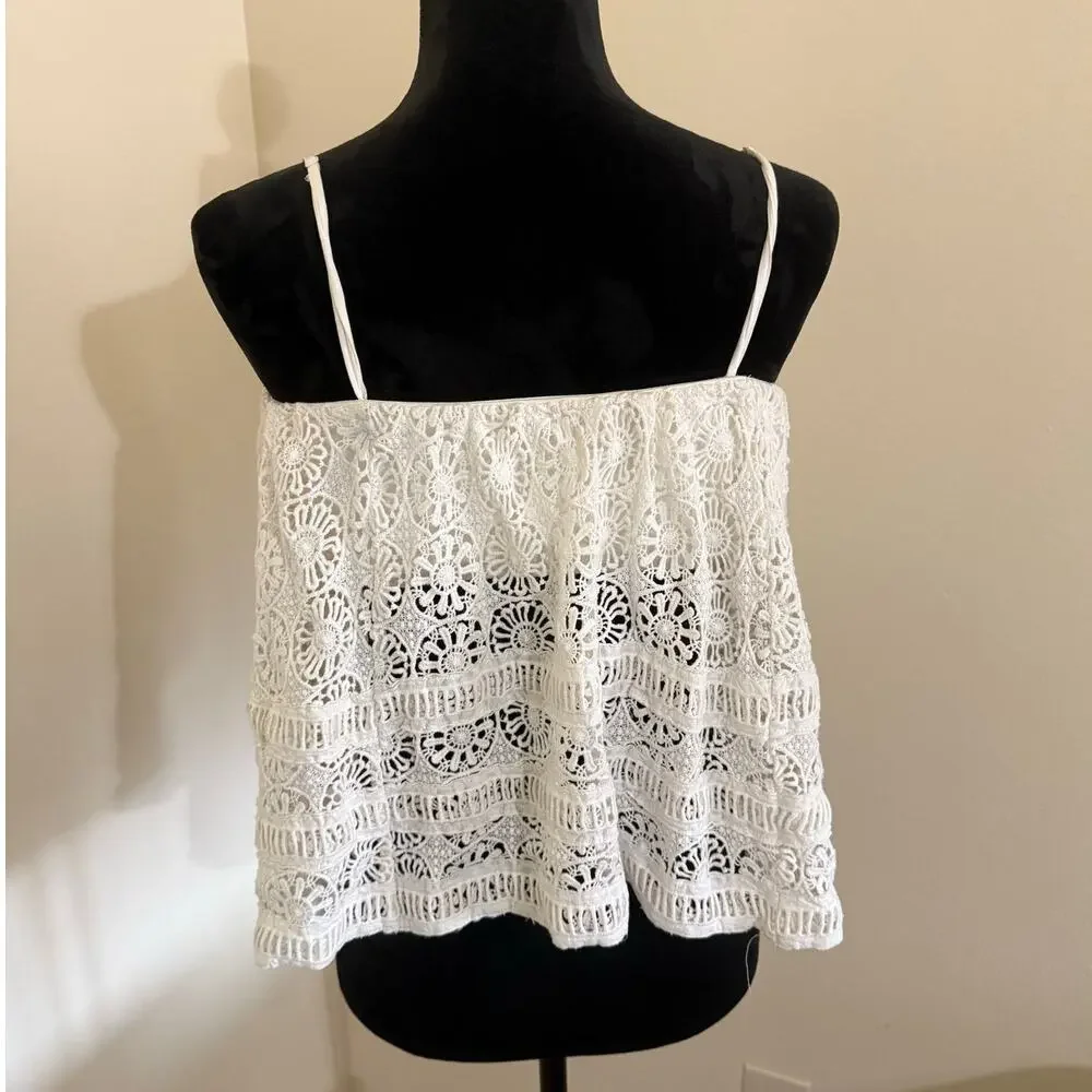 Free People Sydney Lace Tube Top - Cream/White M - Picture 3 of 10